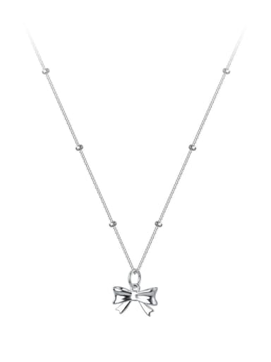 925 Sterling Silver With 18k Gold Plated Delicate Bowknot Necklaces