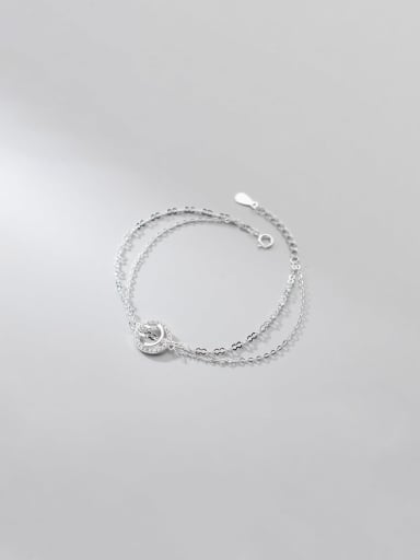 925 Sterling Silver With  Cubic Zirconia Smile Bracelets