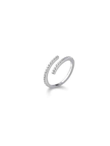 925 Sterling Silver With  Cubic Zirconia Geometric  Band Rings