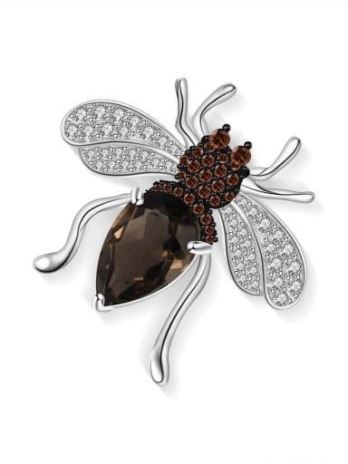 925 Sterling Silver With White Gold Plated Delicate Insect Brooches