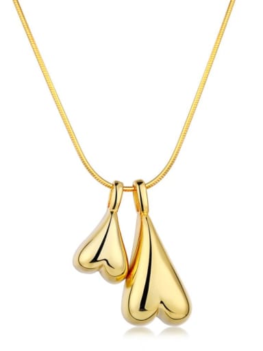 925 Sterling Silver With 18k Gold Plated Simplistic Heart Necklaces