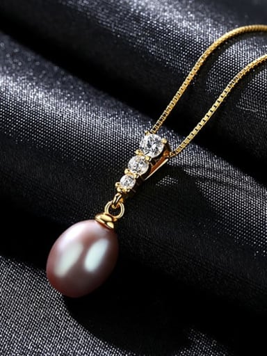 925 Sterling Silver With Freshwater Pearl Oval Necklaces