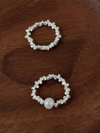 925 Sterling Silver With Artificial Pearl Rings