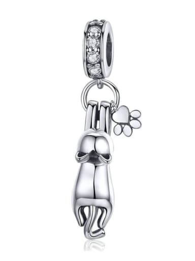 925 silver cute cat charm