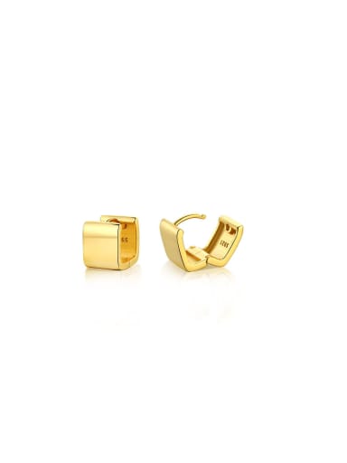 925 Sterling Silver With 18k Gold Plated Simplistic Geometric Stud Earrings