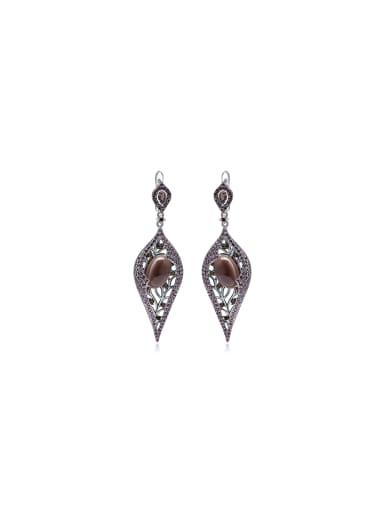 925 Sterling Silver With  Leaves Drop Earrings