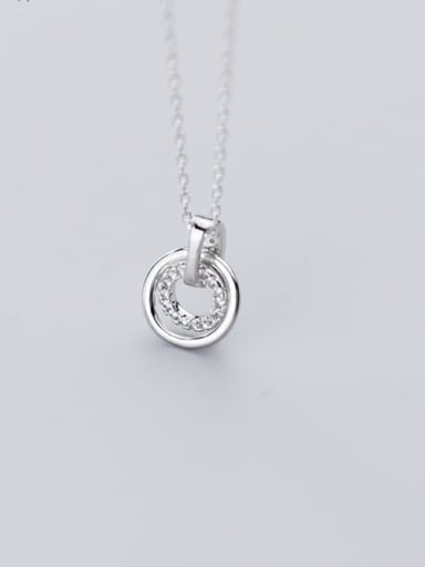 925 Sterling Silver With Cubic Zirconia Round Necklaces