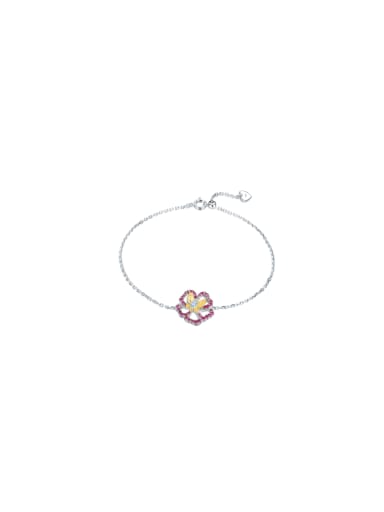 925 Sterling Silver With 18k Gold Plated Delicate Flower Bracelets