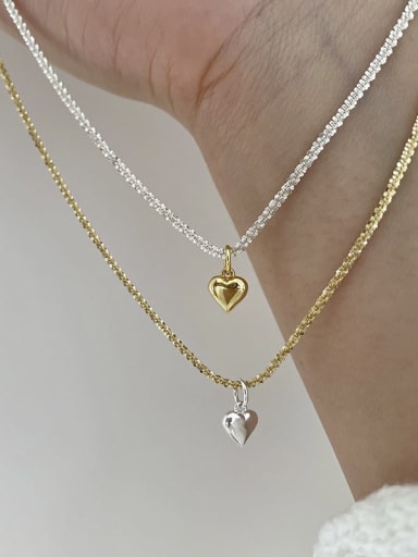 925 Sterling Silver With 18k Gold Plated Personalized Heart Necklaces