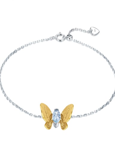 925 Sterling Silver With 18k Gold Plated Delicate Butterfly Bracelets