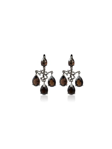 925 Sterling Silver With Gemstone Drop Earrings