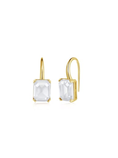 925 Sterling Silver With 18k Gold Plated Delicate Square Stud Earrings