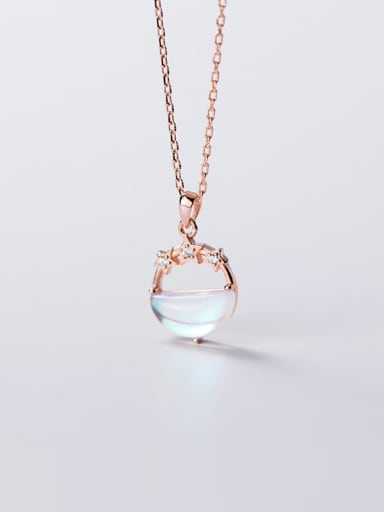 925 Sterling Silver With Rose Gold Plated Delicate Geometric Birthday Necklaces