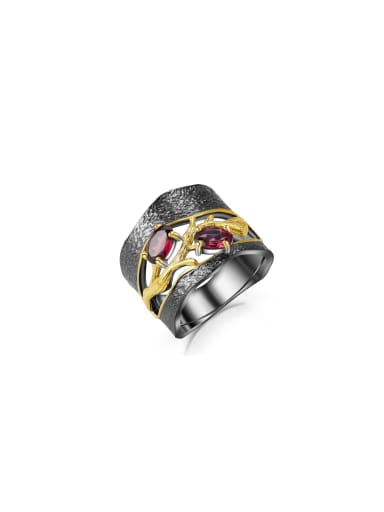 925 Sterling Silver With 18k Gold Plated Personalized Flower Statement Rings