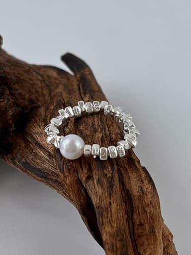 925 Sterling Silver With Artificial Pearl Rings