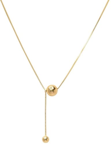 925 Sterling Silver With 18k Gold Plated Simplistic Y-shape Necklaces