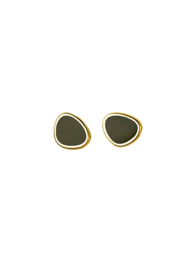 925 Sterling Silver With 18k Gold Plated Delicate Geometric Stud Earrings