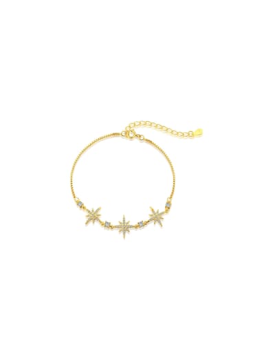 925 Sterling Silver With 18k Gold Plated Delicate Star Bracelets