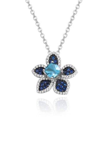 925 Sterling Silver With White Gold Plated Delicate Flower Necklaces