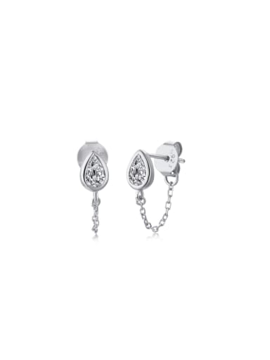 925 Sterling Silver With 18k Gold Plated Delicate Water Drop Stud Earrings