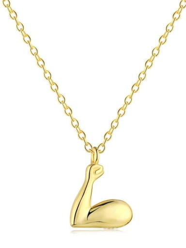 925 Sterling Silver With 18k Gold Plated Arm Simplistic Necklaces