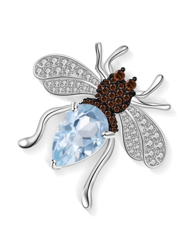 925 Sterling Silver With White Gold Plated Delicate Insect Brooches