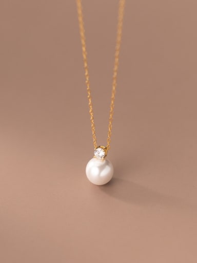 925 Sterling Silver With 18k Gold Plated Delicate Ball Necklaces