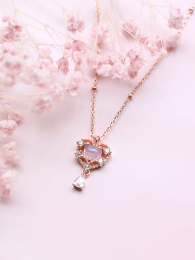 925 Sterling Silver With Rose Gold Plated Luxury Heart Necklaces