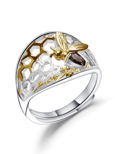 925 Sterling Silver With 18k Gold Plated Personalized Insect Statement Rings