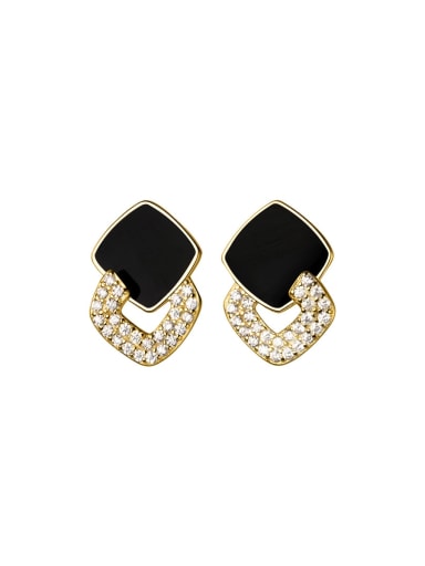 925 Sterling Silver With 18k Gold Plated Delicate Geometric Stud Earrings