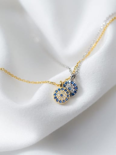 925 Sterling Silver With 18k Gold Plated Delicate Evil Eye Necklaces