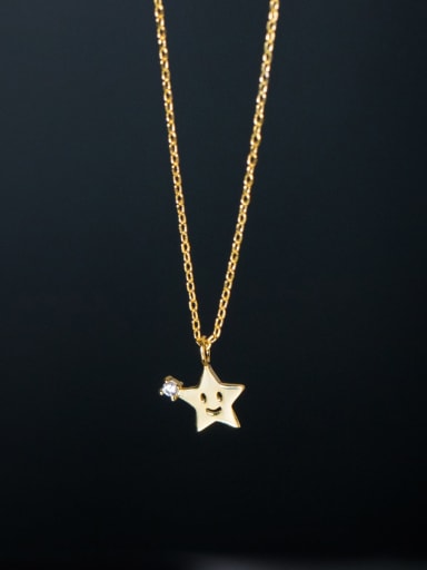 925 Sterling Silver With 18k Gold Plated Delicate Star Necklaces