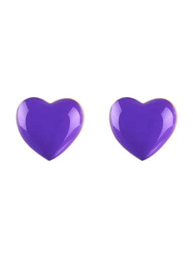 925 Sterling Silver With 18k Gold Plated Cute Heart Stud Earrings