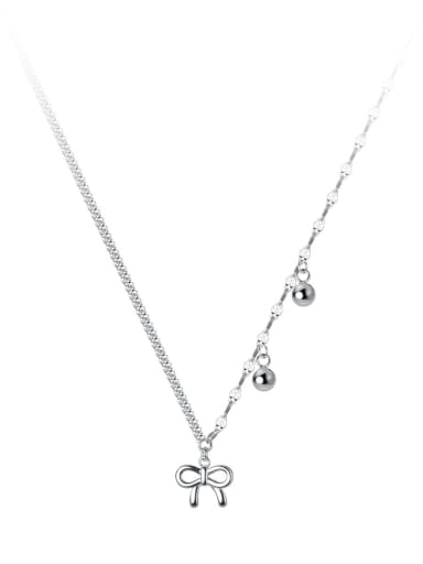 925 Sterling Silver With Delicate Bowknot Birthday Necklaces