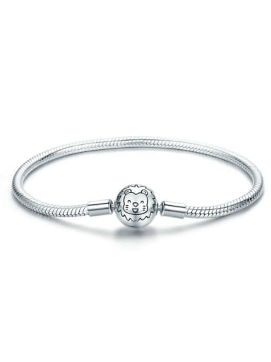 925 silver cute lion element basic bracelet