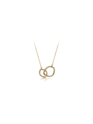 925 Sterling Silver With 18k Gold Plated Simplistic Geometric Necklaces