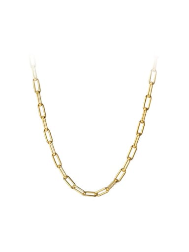 925 Sterling Silver With 18k Gold Plated Simplistic Chain Necklaces