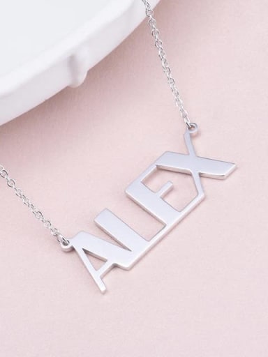 Alex style Silver Personalized Name Necklace