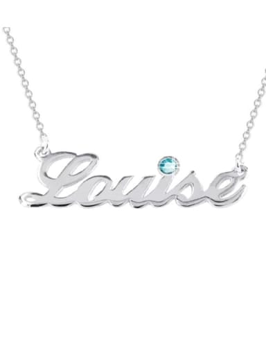 silver personalized Name Necklace Birthstone