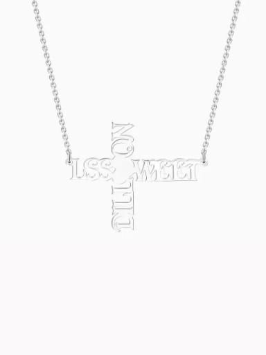 Customize Personalized Cross Two Name Necklace