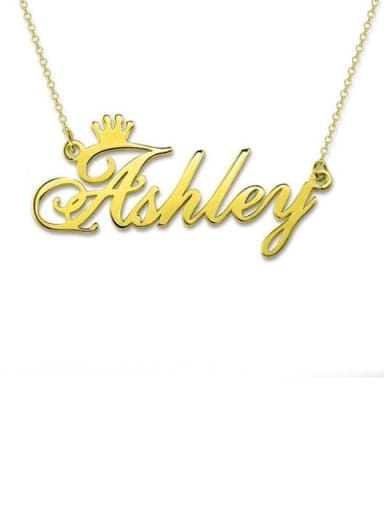 Ashley style Personalized Name Crown Necklace Silver