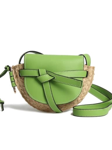 Bow woven crossbody bag