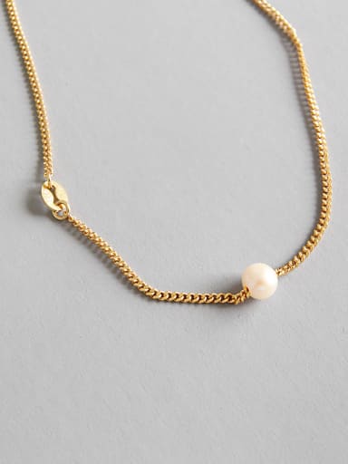 Pure silver temperamental fresh water pearl necklace