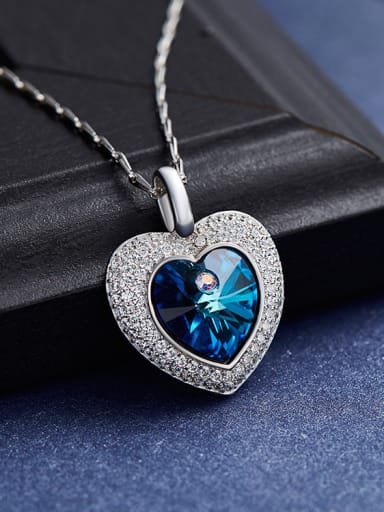 new 2018 2018 2018 2018 2018 2018 2018 2018 S925 Silver Heart-shaped Necklace