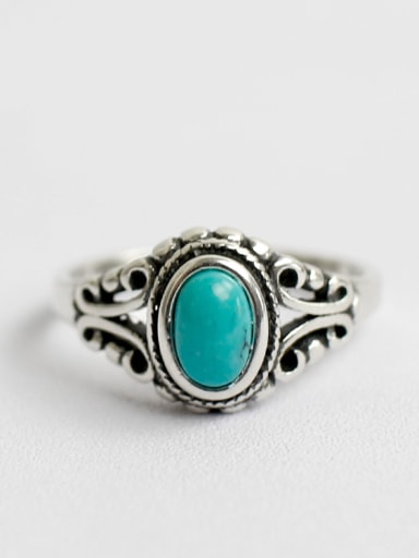 925 Sterling Silver With Antique Silver Plated Vintage Oval Rings