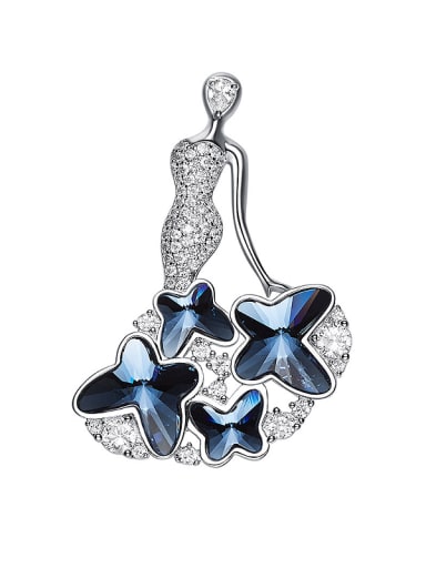 Blue Butterfly Shaped Brooch