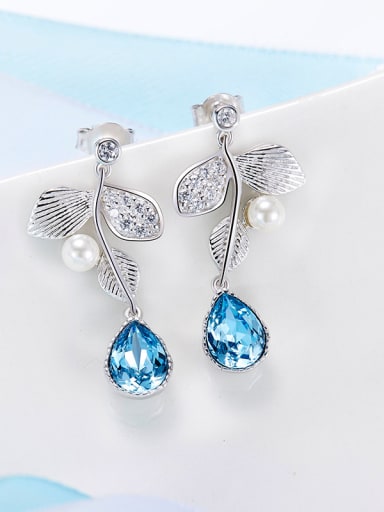 S925 Silver Crystal drop earring