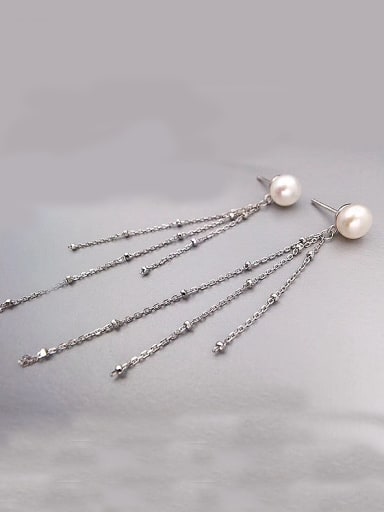 Fashion Freshwater Pearl Tassels drop earring