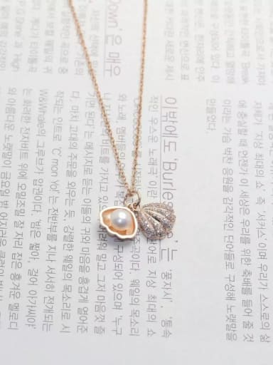 All-match Shell Shaped Artificial Pearl Silver Necklace