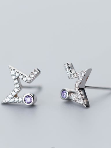 Fashionable Star Shaped Shining Rhinestones Stud Earrings